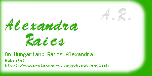 alexandra raics business card